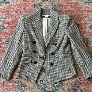 Veronica Beard Checkered Stripe Blazer